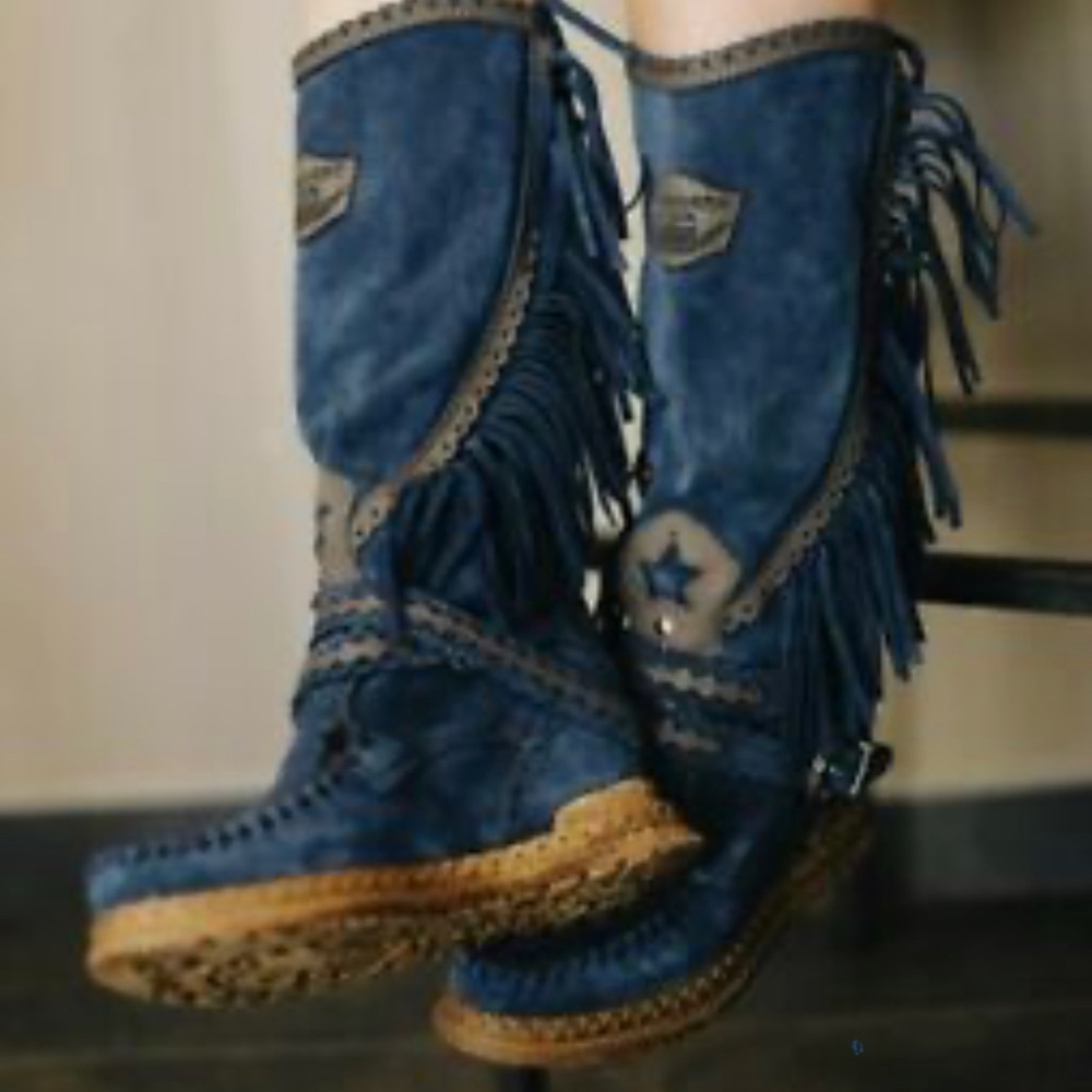 El Vaquero Jade Silverstone Noctis Blue moccasin